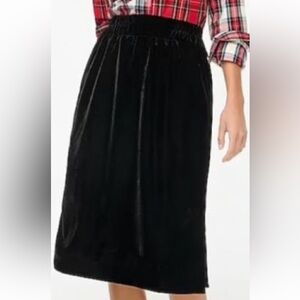 NWT J.Crew size XL black velvet skirt